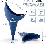 Sunany Female Urinal Silicone Funnel - Portable Standing Urination Device Blue view 2