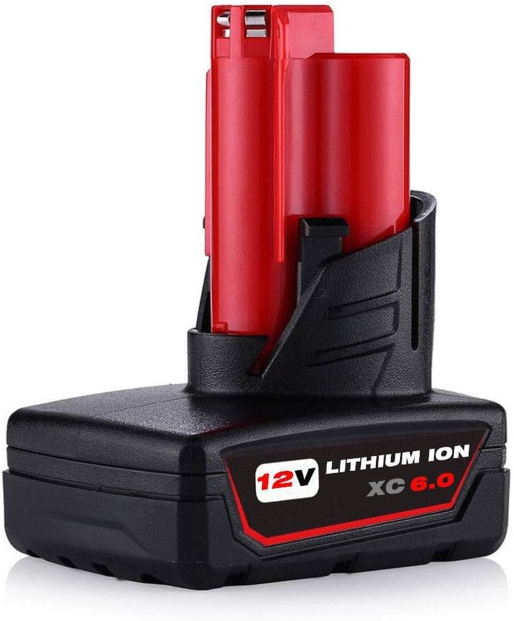 Masione M12 Battery for Milwaukee 12V 6.0Ah Lithium-ion Replacement Battery for Milwaukee M12 Battery XC 48-11-2411 48-11-2420 48-11-2401 2455-20 12-Volt XC Redlithium Battery