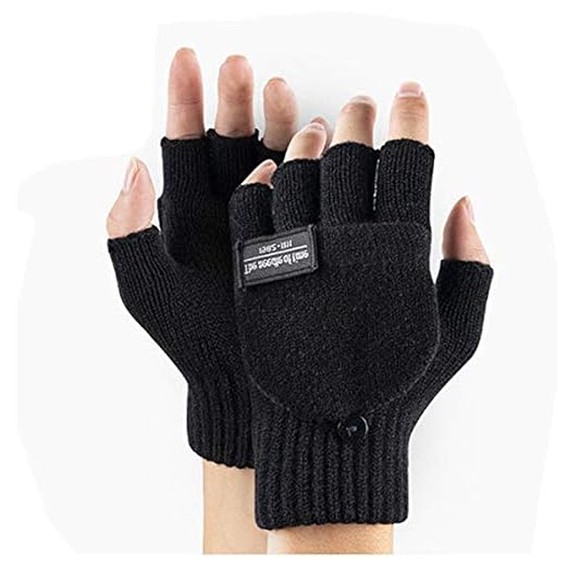Fingerless Gloves Mittens for Women Men Half Finger Convertible Mittens