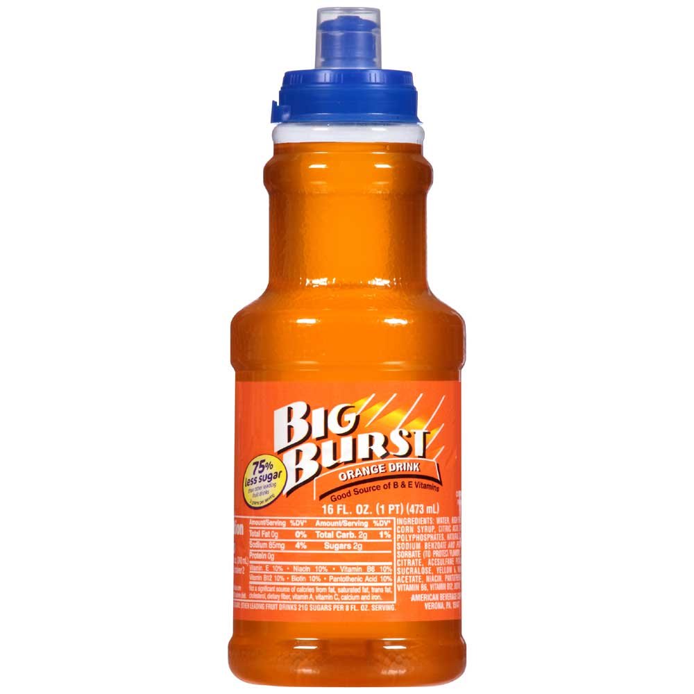 Big Burst Orange Drink, 16 Fluid Ounce 24 per case
