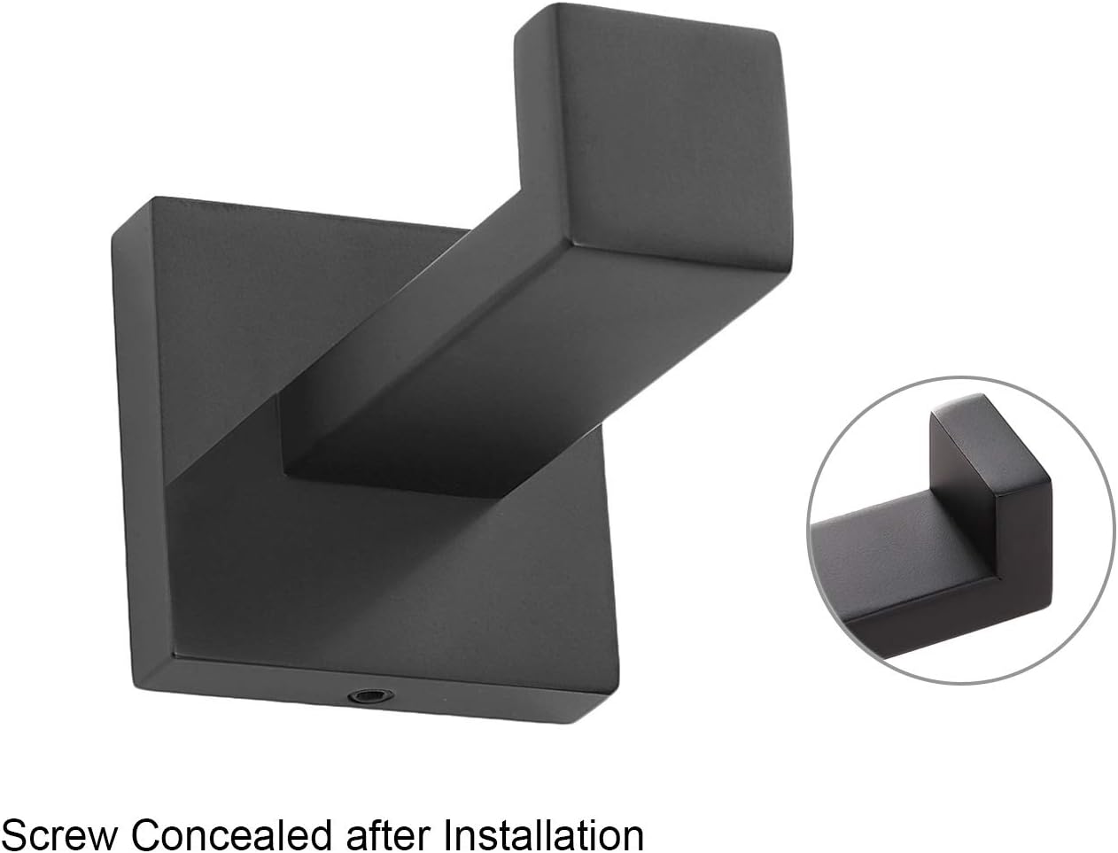 Toprema Robe Hook Single Towel Clothes Coat Hook Stainless Steel Matte Black Hanger Bathroom Lavatory Kitchen Cabinet Closet Hardware Wall Mount 1 Pack: Home Improvement