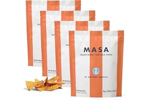 ANCIENT CRUNCH MASA CHIPS - Tortilla Chips Snack Pack - Seed Oil Free, Naturally Grown Corn Chips - Low Carb Snacks - Made with Grass Fed Tallow & Sea Salt Tortilla Chips - 4 Pack, 2 Ounce Each