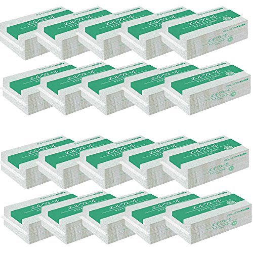 【20袋セット】エルヴェール ペーパータオル エコダブル 中判 703207（200組400枚×20パック） お手拭き product image