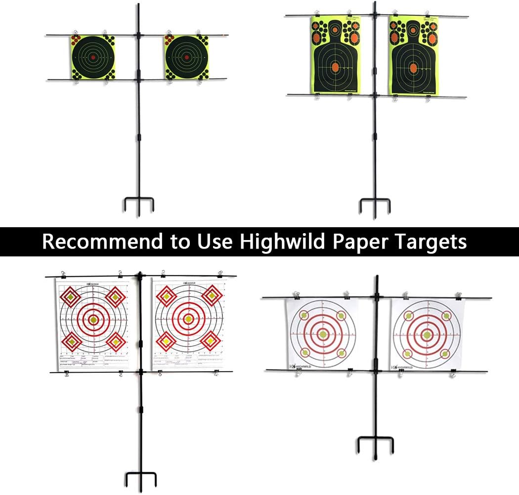 Highwild Adjustable Steel Paper Target Stand with 8 Clips : Sports & Outdoors
