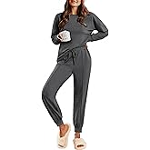 Ekouaer Lounge Sets for Women 2 Piece Jogger Pajama Long Sleeve Pants Loungewear Sweatsuits Casual Matching Outfits