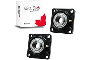 MAPLE ACE UCF206-20 Square Flange Bearing 1-1/4" Bore, 4-Bolt Self-Aligning, Solid Base, R3 Triple Lip Seal, Heavy Duty (Qty 