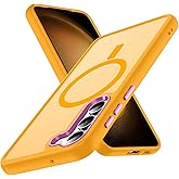CMYFUTNG Magnetic for Samsung Galaxy S23 Plus Case, [Military Grade Drop Tested] Semi-Clear Hard Back & Soft Edge &Thin Phone Cases Orange 9-S23PL-04-CP