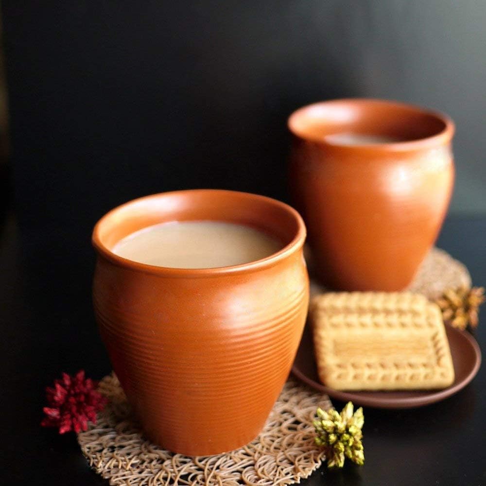 Buy Surface Tea/Coffee Cups 200 ML Ceramic, Terracotta Chai Kulhad, Set
