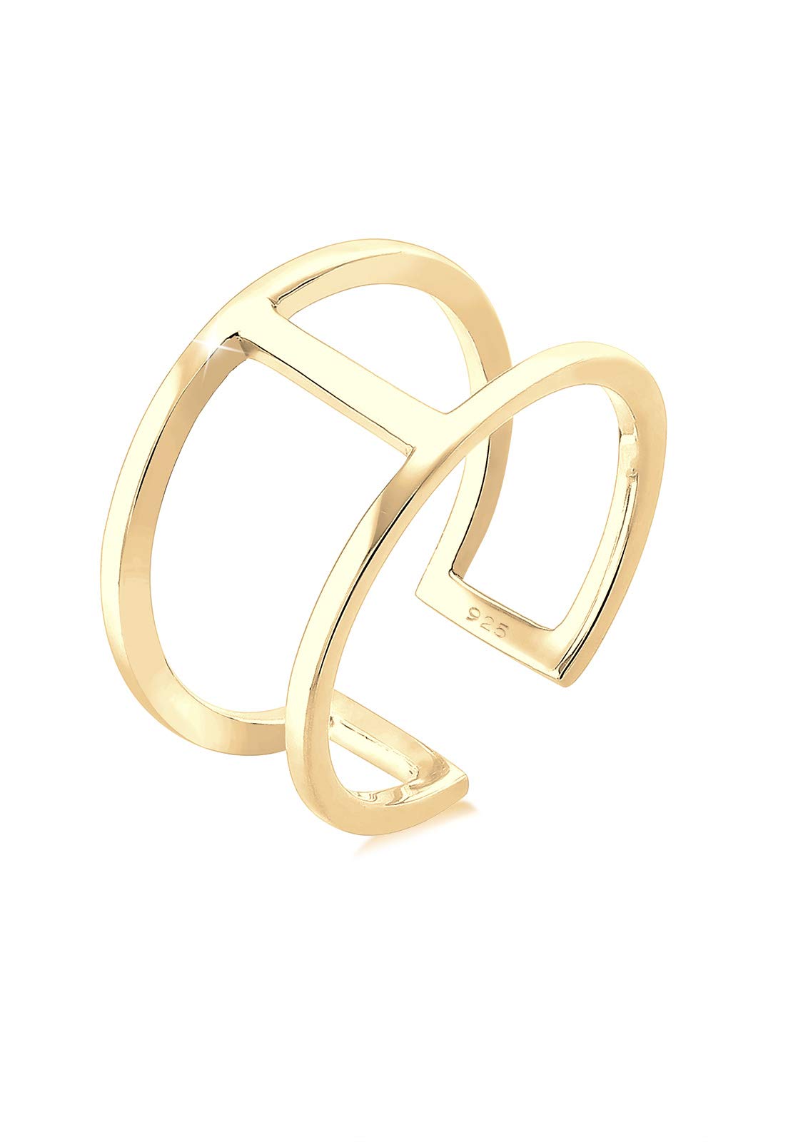Elli Women Gold Plated 925 Sterling Silver Adjustable Ring