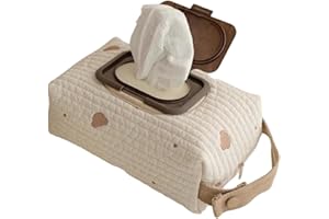 Diaper Bag Organizer, Bear Pattern Diaper and Wipes Pouch with Handle, Washable Reusable Embroidery Baby Wipes Storage Bag fo