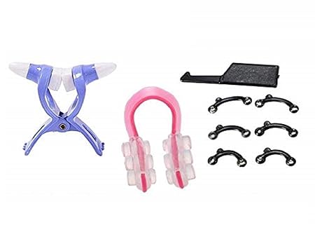 Digital Shoppy Secret 3D Invisible Rhino Correct Nose Up Lifting Shaper Clip and Tool Hook Straightening Kit -3 Pieces (Pink, Blue and Black)
