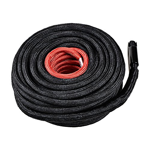 image for Anzio Black 3/8 x 85' 20000LBS Synthetic Winch Line Rope Cable + Rock 