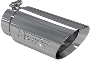 MBRP T5053 5" O.D. 4" Inlet 12" Length T304 Stainless Steel Dual Wall Angled Exhaust Tip