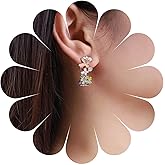 Erimberate Bohemian Enamel Butterfly Crystal Earrings Gold Cz Open Hoop Earrings Colourful Enamel Butterfly Stud Earrings Rhinestone Butterfly Flower Earrings Jewelry for Women Gifts