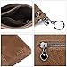 S-ZONE Women's Genuine Leather Mini Wallet Change Coin Purse Card Holder with Key Ring (Vintage Light Brown)