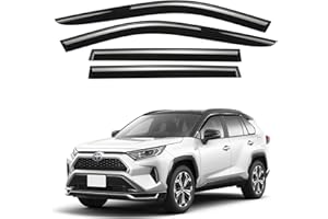 GrandWheel Co Smoke Tinted Tape-On Side Window Vent Visor Deflectors Rain Guards Compatible with Toyota RAV4 2019-2022 - 4pcs. GW0216