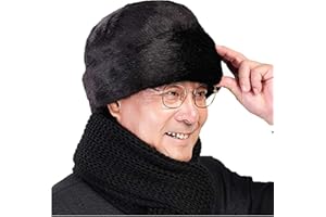 IYWISH Men Trapper Hat Winter Faux Fur Ushanka Hats Ear Flap Hunting Windproof Ski Snow Caps Earflaps Russian Thermal Dad Hats Balaclavas Cycling Warm Earmuff Beanie Hat