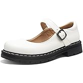 GRACE STEP Mary Jane Gothic Oxford Flats for Women – Round Toe, Ankle Strap, Minimalist Design, Comfortable Flat Shoes for Daily Wear