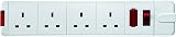 Masterplug SWFG4W-MP 4 Way Trailing Socket with Power Switch 13 Amp White view 2