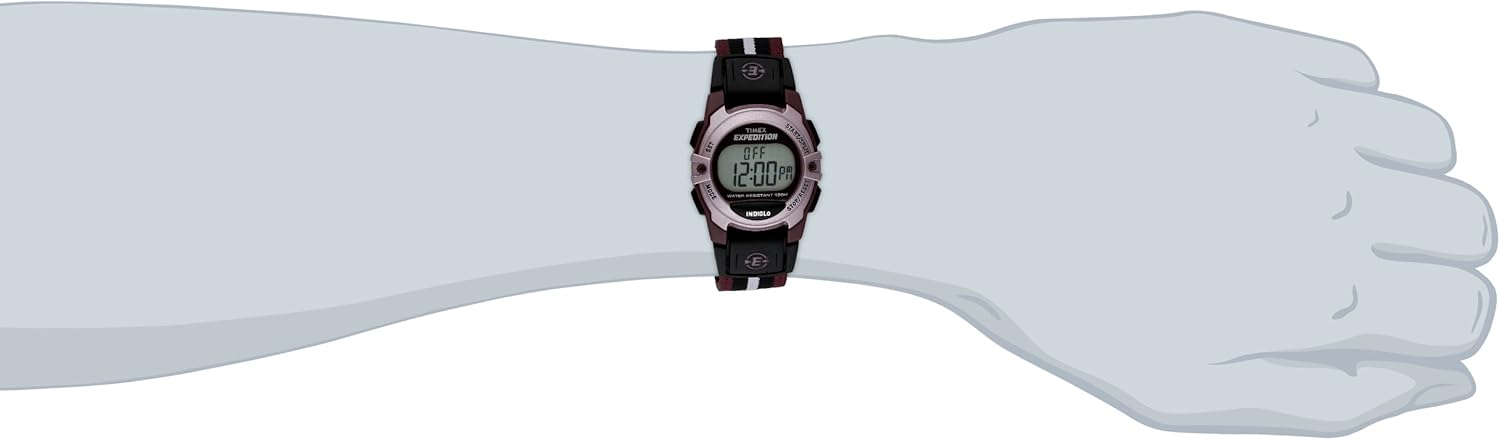 Timex Unisex TW4B02400 Expedition Mid-Size Digital CAT Black Fast Wrap Strap Watch: Timex: Watches
