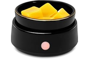 BOBOLYN Electric 3-in-1 Essential Oil Burner - Ceramic Fragrance Candle Wax Burner for Scented Wax Tarts Candle Jars - Home Office Bedroom Gift Decor (Black)
