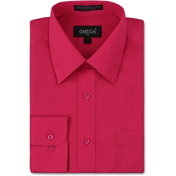 Amazon.com: Men's Burgundy Solid Dress Shirt : Clothing, Shoes & Jewelry