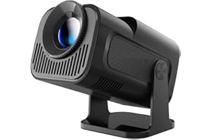 Alwtniet HY320pro Projector, Support 4K 1080P Portable Projector with Wifi 6 and Bluetooth, Android TV Smart Projrctor Auto Keystone, 180°Rotatable, Outdoor Video Projectors for Phone/TV Stick