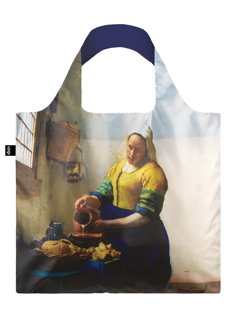 LOQI Museum Johannes Vermeer The Milkmaid and Irma Boom Dna Canvas & Beach Tote Bag, 50 cm, 20 L, Multicolour