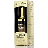 Merle Roberts 24k Gold and Caviar Serum Premium Anti-Aging Serum for Wrinkles, Fine Lines, and Expression Lines. Cruelty-Free Hydrating Anti-Wrinkle Facial Serum for Plump, Firm Skin, 1 oz.