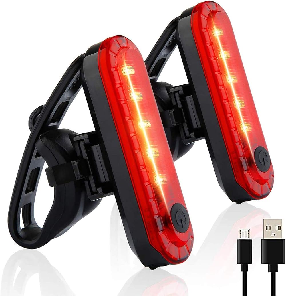 Volcano Eye 2 Pack Rear Bike Lights USB Rechargeable Red LED Bright 240°