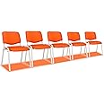 Amazon.com: VINGLI Orange Waiting Room Chairs, 5-Pack PU Church Chairs ...
