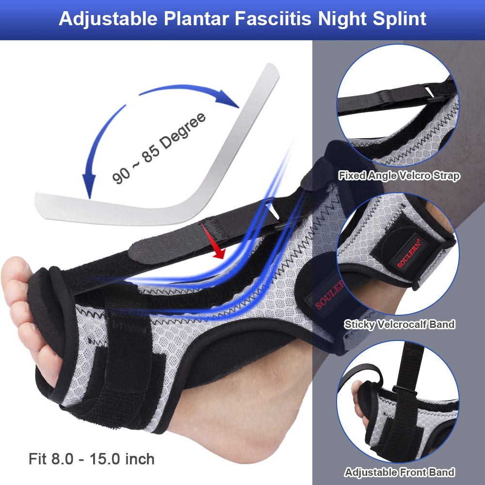 5D-Mesh Plantar Fasciitis Night Splint Foot Drop Orthotic Brace with Plantar Fasciitis Socks & Foot Massage Ball for Effective Relief from Plantar Fasciitis pain, Achilles Tendonitis and Arch Foot Pain: Industrial & Scientific