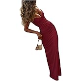 SOLY HUX Women's Elegant Mesh V Neck Bodycon Maxi Dress Summer Cocktail Party Wedding Guest Long Cami Sundresses