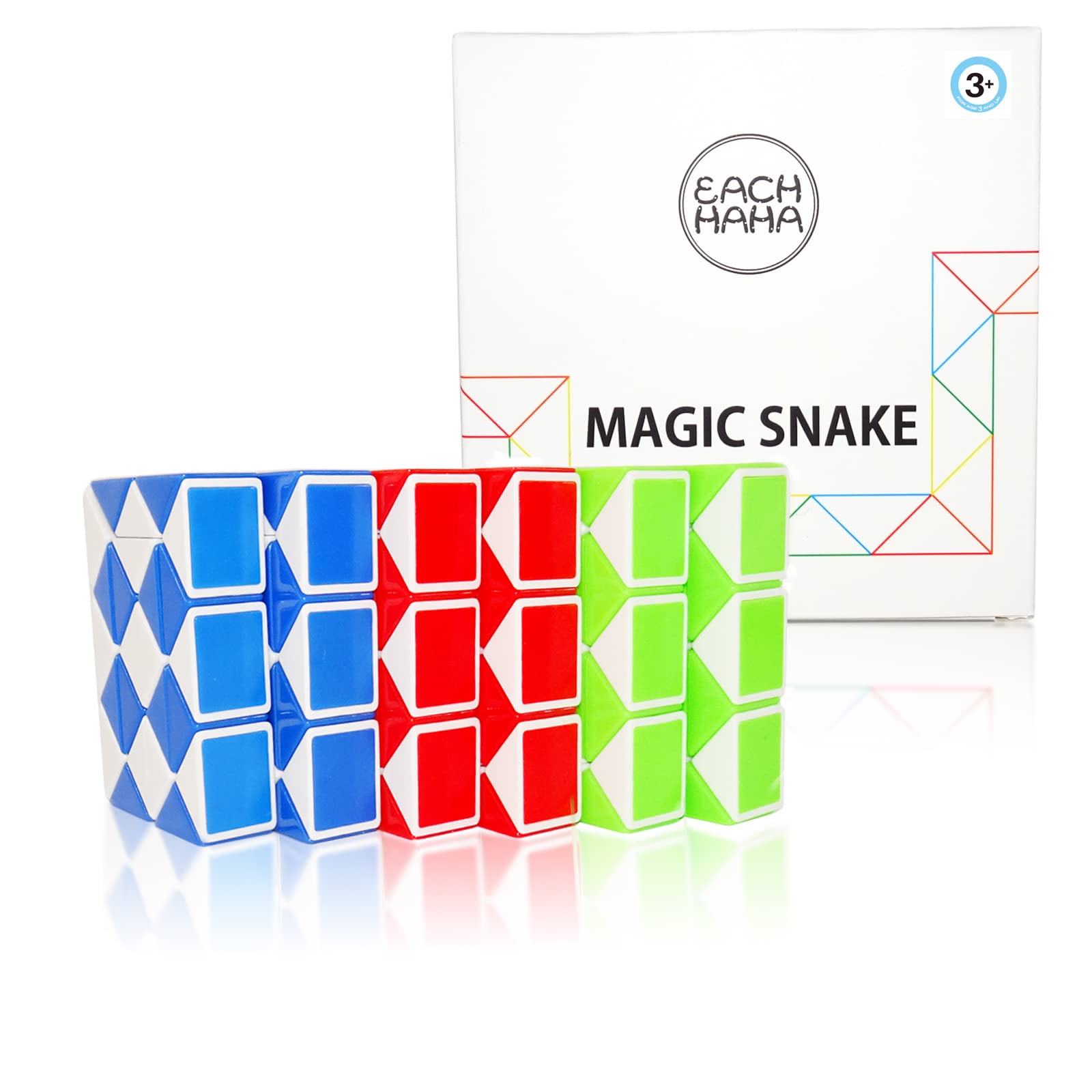 EACHHAHA party bags for kids party-6 pieces Mini Magic Snakes 24 Blocks-party bag fillers-Snake cube puzzles-kids party favours-snake fidget toys for boys and girls(three colors) — image 1