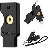 Shieldcase Protective Case for Yubikey 5C NFC, Black | ABS Hard Shell, Flip Cover for Yubico Security Key, NFC Access, Protective Holder, Lightweight Carry