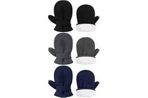 Sarfel 3 Pairs Baby Mittens Winter Toddler Mittens Warm Fleece Infant Gloves for Kids Toddler Winter Gloves for Boys Girls