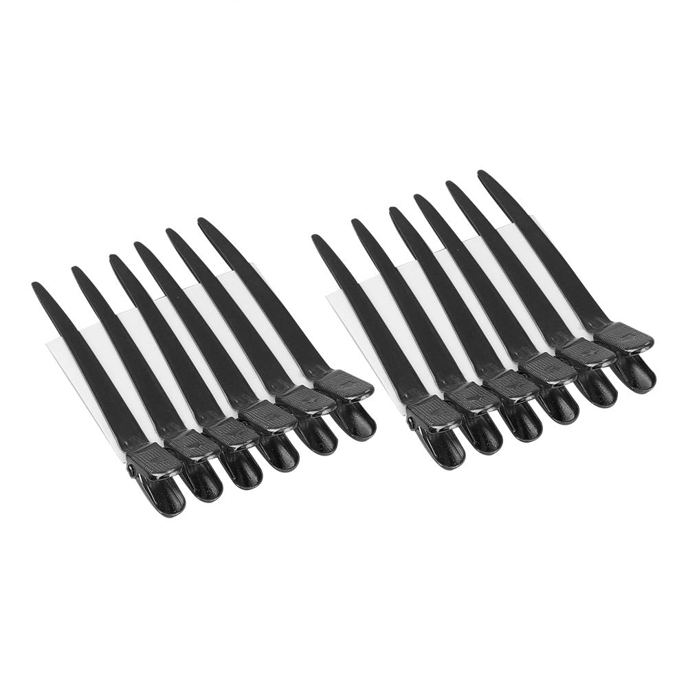 Hair Styling Clips, Salon Hair Clips 12pcs/Box Hair Styling Clips Hairdressing Salon Sectioning Hairpins for Salon Styling 6 Colors(Black)