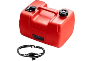 Uargd 3.17-Gallon/12-L Marine Fuel Tank with 9.8ft Hose, Gauge for Outboard Engines, Suitable for Boats, Yachts, and Fishing 