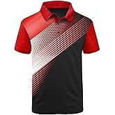 ZITY Mens Golf Shirt Short Sleeve Sport Moisture Wicking Performance Print Golf Polo Shirts for Men Collared Casual T-Shirt