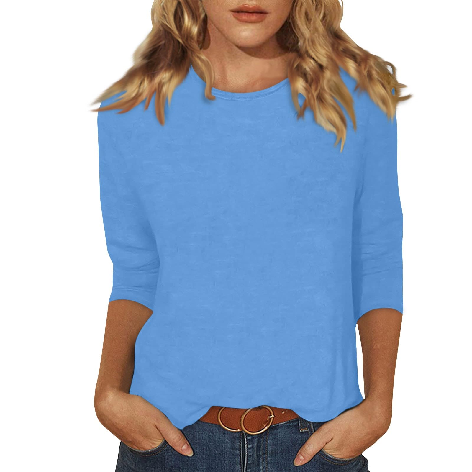 3/4 Sleeve Blouse for Women Casual Summer Womens