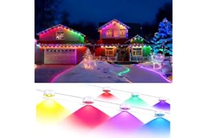 Sunwuko Permanent Outdoor Lights, 100ft Smart Eave Lights with RGB LED Light, IP67 Waterproof, App Control, DIY RGB Light for House Halloween Decorations