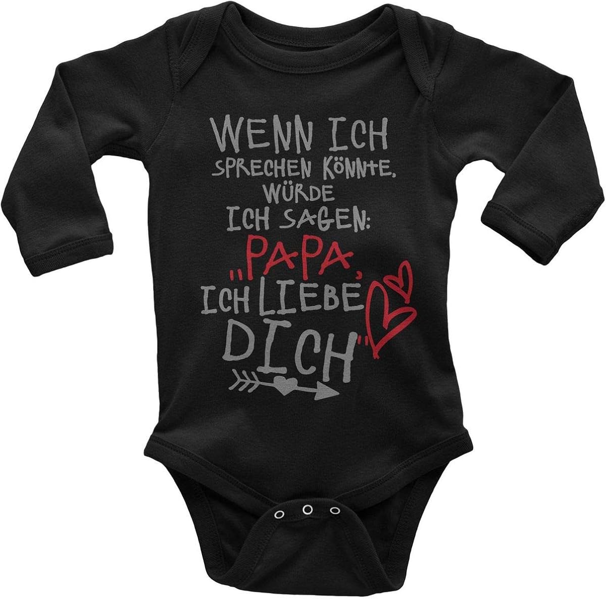Papa ich Liebe Dich Mikalino Babybody mit Spruch für Jungen Mädchen