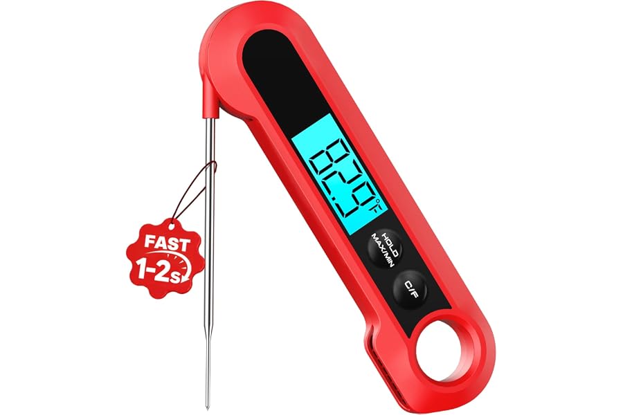 Meat Thermometer Digital,1-2S Instant Read Thermometer for Cooking, Grill | Food Thermometer for BBQ,Candy,Smoker,Air Fryer, Professional Kitchen Gadgets,Gift for Fathers Day, Dad, Men, Husband, Him