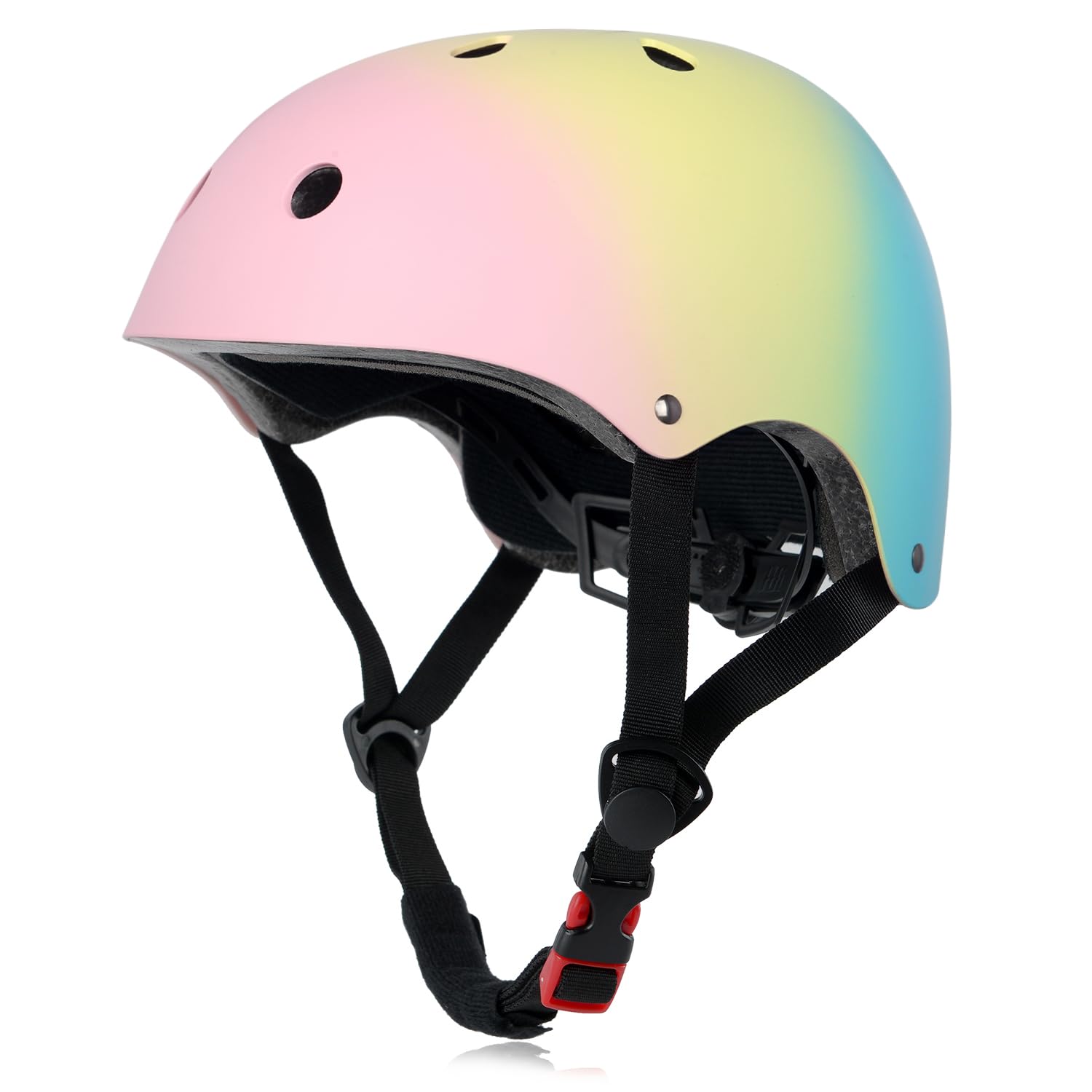 Photo 1 of Kids Bike Helmet, Adjustable and Multi-Sport, from Toddler to Youth, 3 Sizes (Pink Yellow Blue)