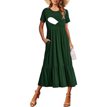 knee length dresses for ladies Kindred Bravely Olivia Ribbed Bamboo 2-in-1 Maternity & Nursing Dress S / Lavender Mist