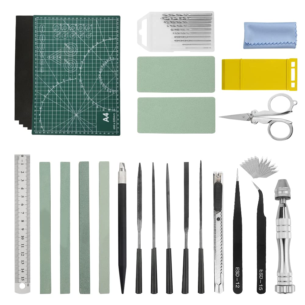 BGTXINGI 45Pcs Modeler Basic Tools Craft Set Gundam Model Tool Kit with Plastic Box for Model Assemble Car Model Building Repairing and Fixing DIY Craft Kit