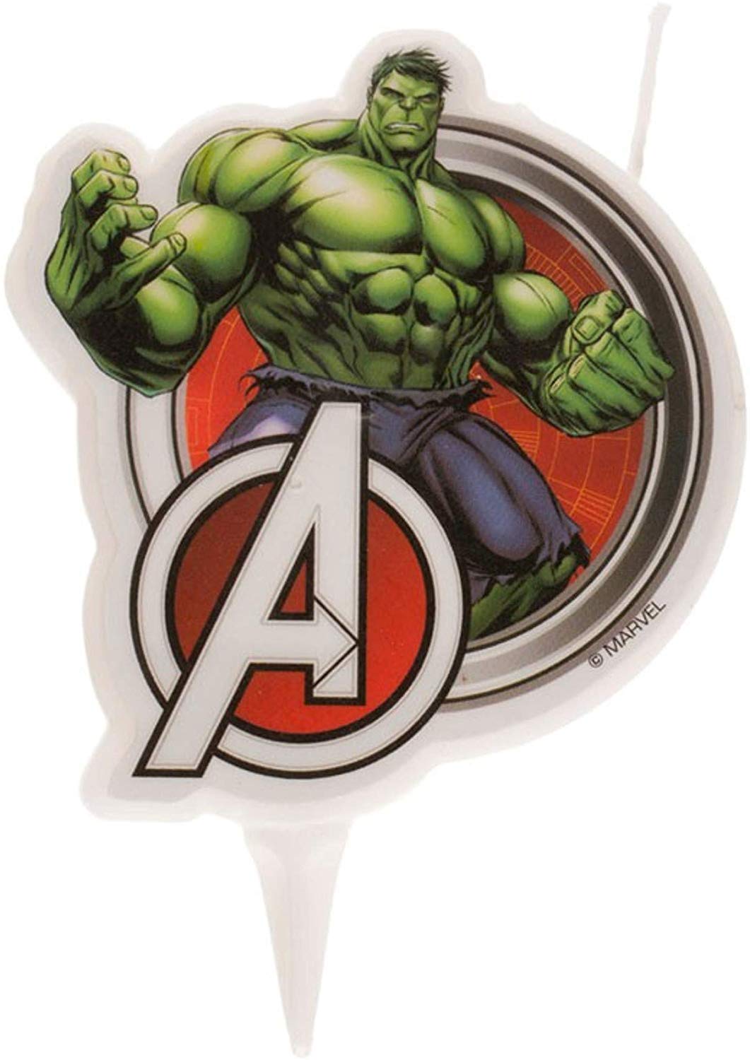 Dekora 346221 Avengers Hulk 2D Candle for Decoration, Multicoloured, 2 x 7 x 15 cm