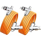 2 Pack USB C to C Cable 5ft-Fast Charger-Chubby Silicone 4 in 1 USB C Charging Cable USB A/Type C to Multi-Charger Cables & Data Sync,480Mbps for Phone17 16 15 14 13 12Mac,Galaxy S25 S24 S23 S22