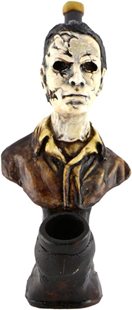 Handmade Tobacco Pipe Horror Movies Hand Painted Art Collectible (Ledger Michael Myers)