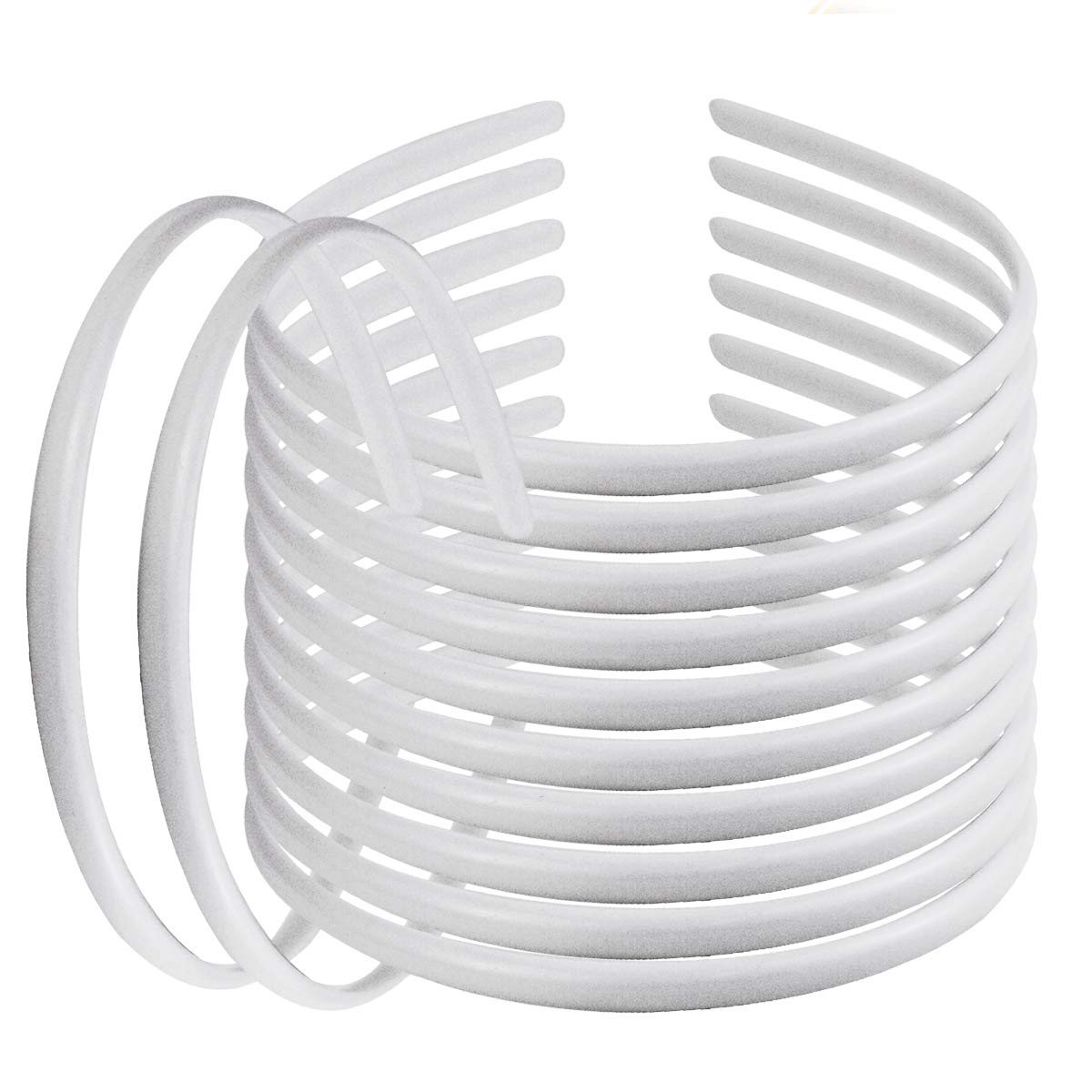 Oruuum 72 pcs Plastic Hair Headband, DIY White Headband